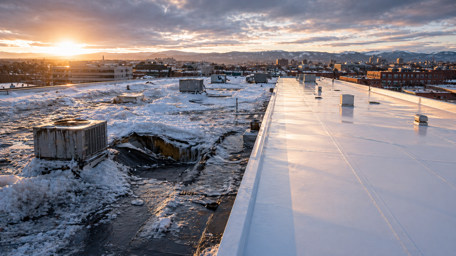 Commercial Roofing Warranties NH MA New EPDM vs Damaged Roof